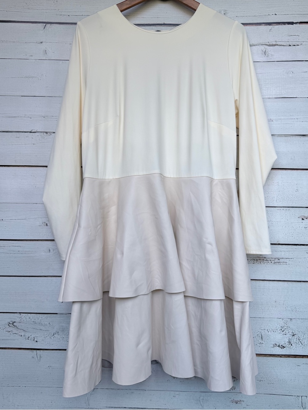 Goo Goo for Bar III Faux Leather Tiered Dress Long Sleeve A-Line Size 1X